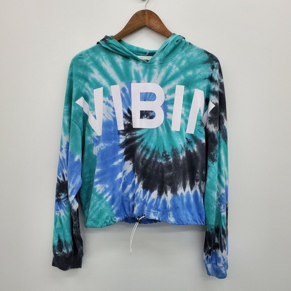 Streetwear Society Womens Tie Dye "VIBIN" Lightweight Hoodie Sweatshirt Size L‎